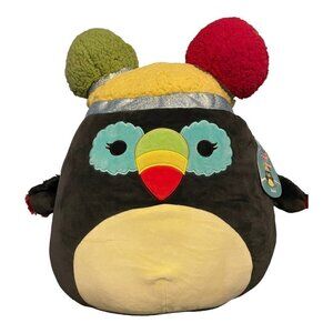 NWT SQUISHMALLOWS Squish-Doos 14" Plush BALNI TOUCAN With Poms Hat